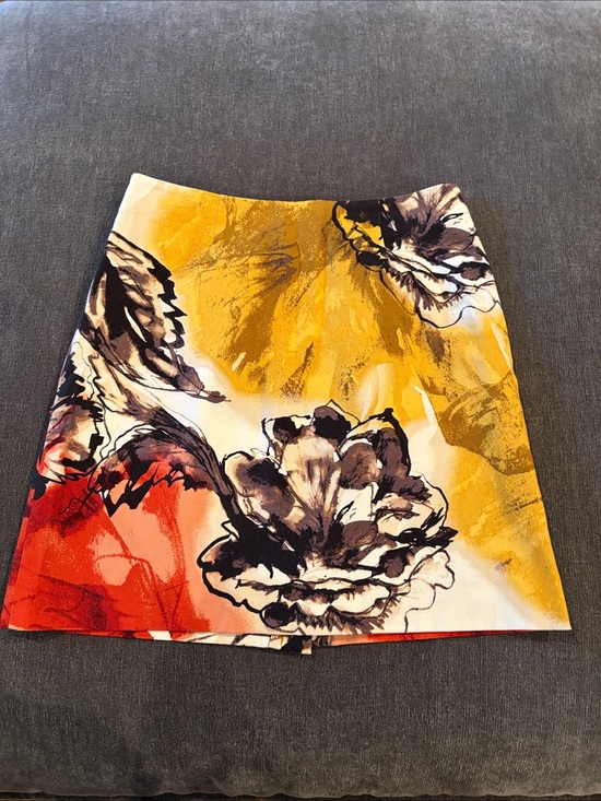 NIC+ZOE Dresses & Skirts - NIC+ZOE Vibrant Floral A-Line Skirt in Yellow, Red and Black